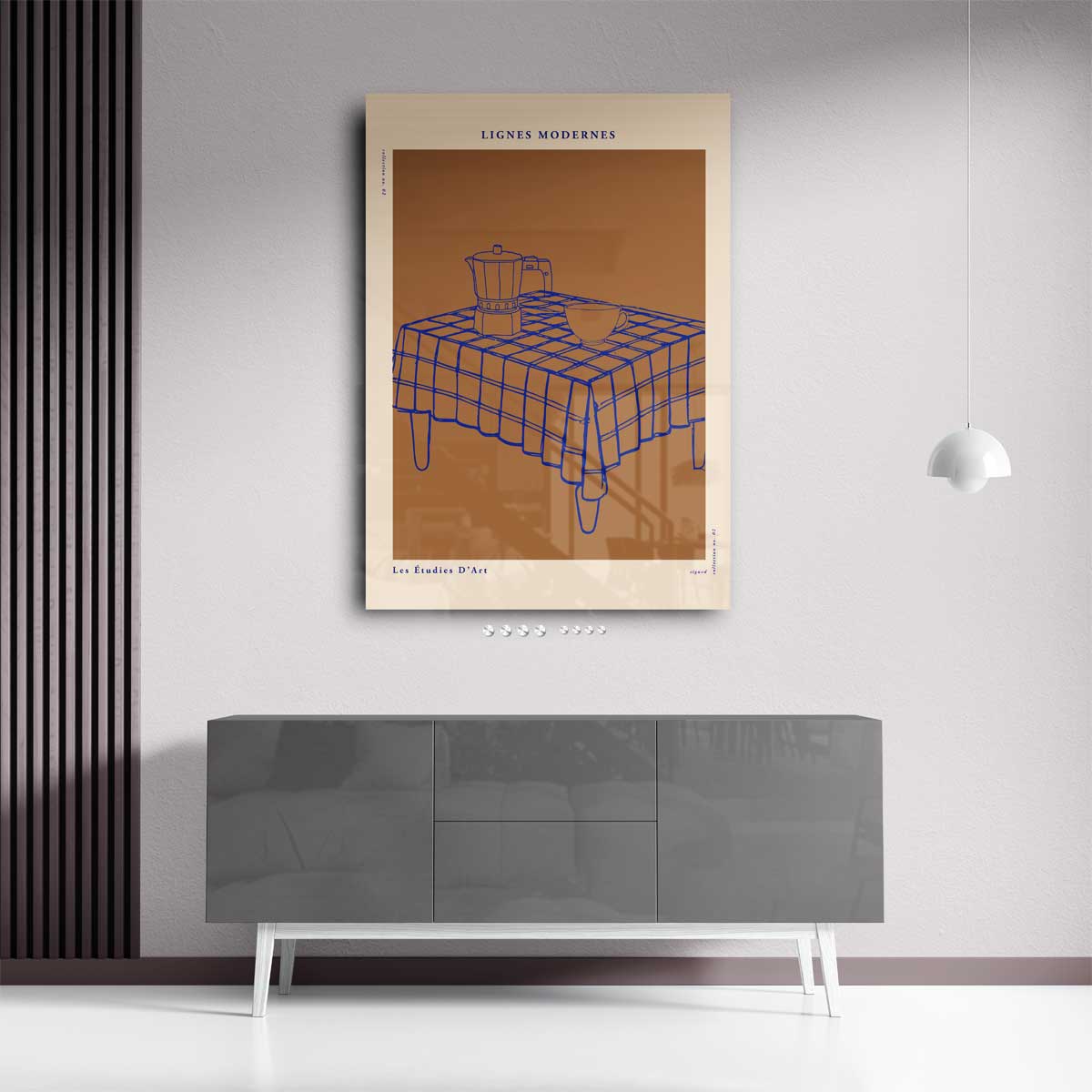 Lijnen en Koffie – staand kunstwerk voor modern interieur