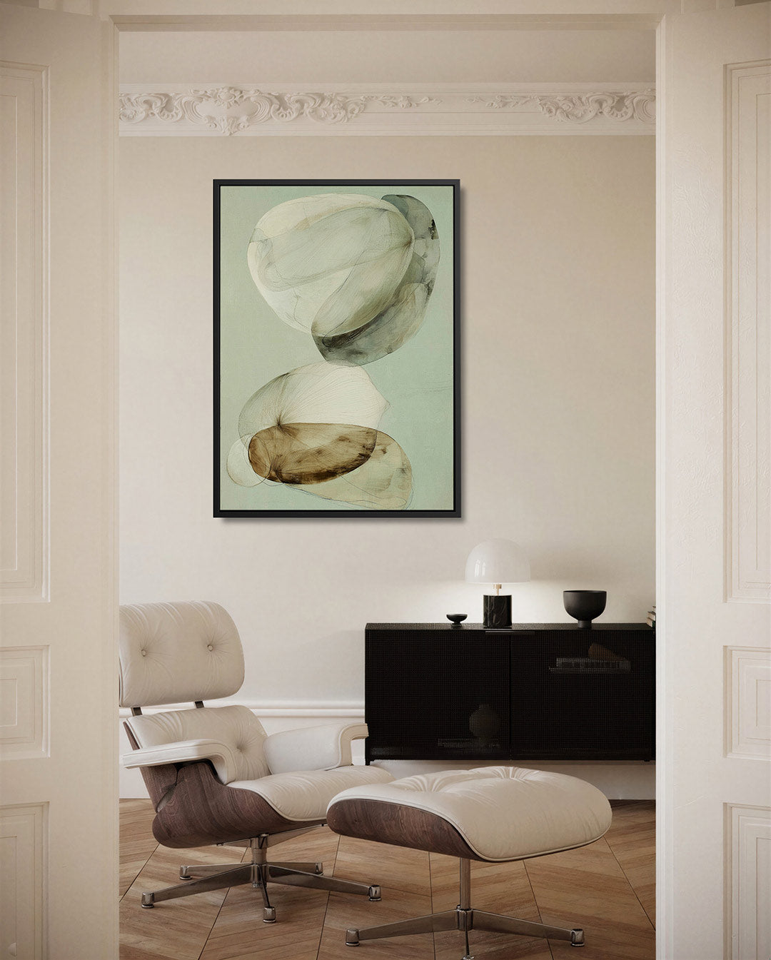 Organische vormen compositie – moderne staande wandkunst