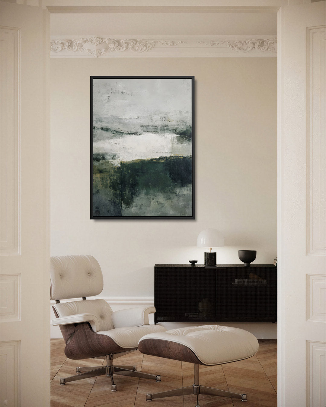 Vervagende landschapstinten – staand wanddecoratie kunstwerk