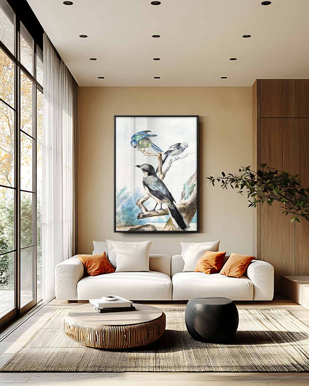 Vogels op een Tak – staand kunstwerk voor modern interieur