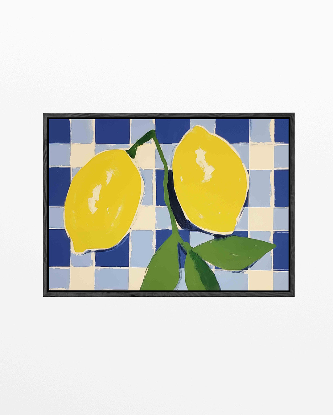 Citroenen op ruitpatroon – liggend keuken kunstwerk