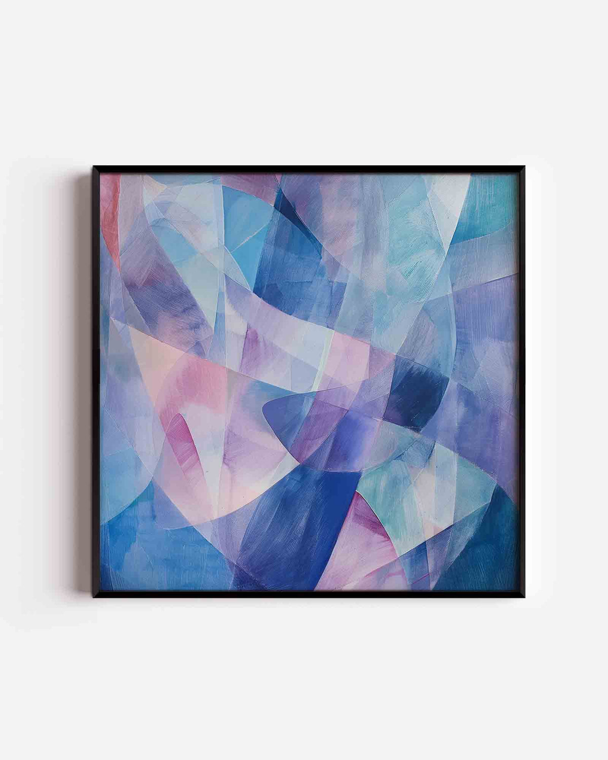Abstracte blauwe vormen – design vierkante poster als wanddecoratie