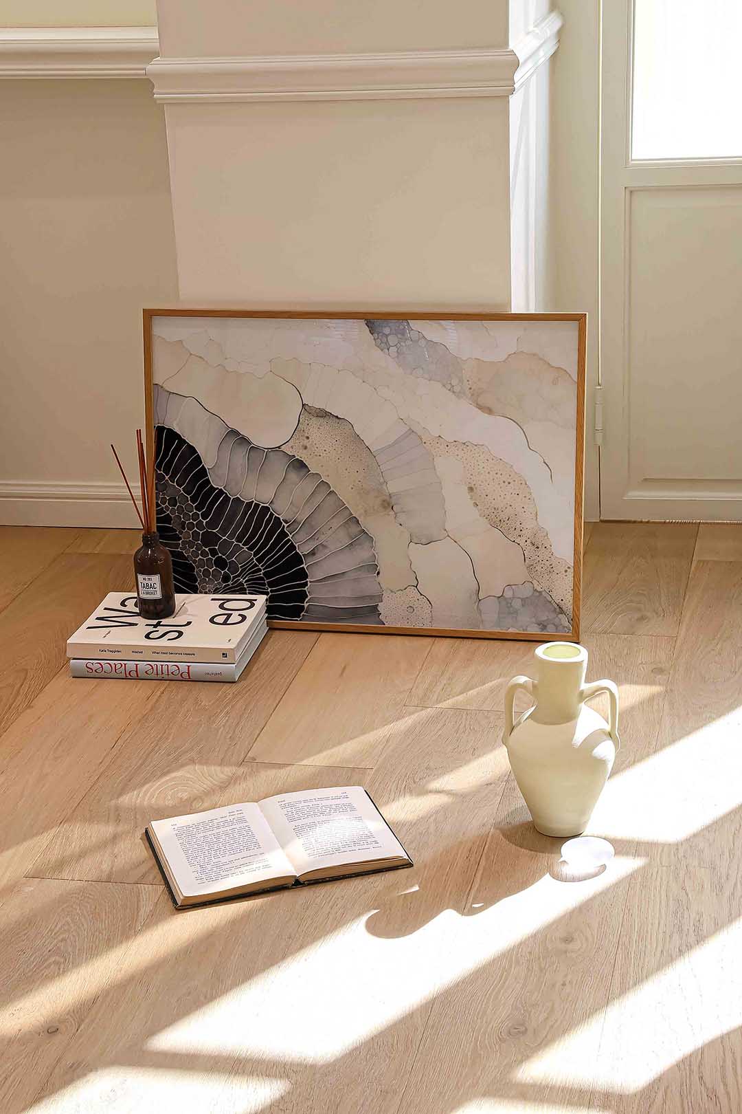 Abstracte vormen – liggende abstracte wanddecoratie van WallArtistic