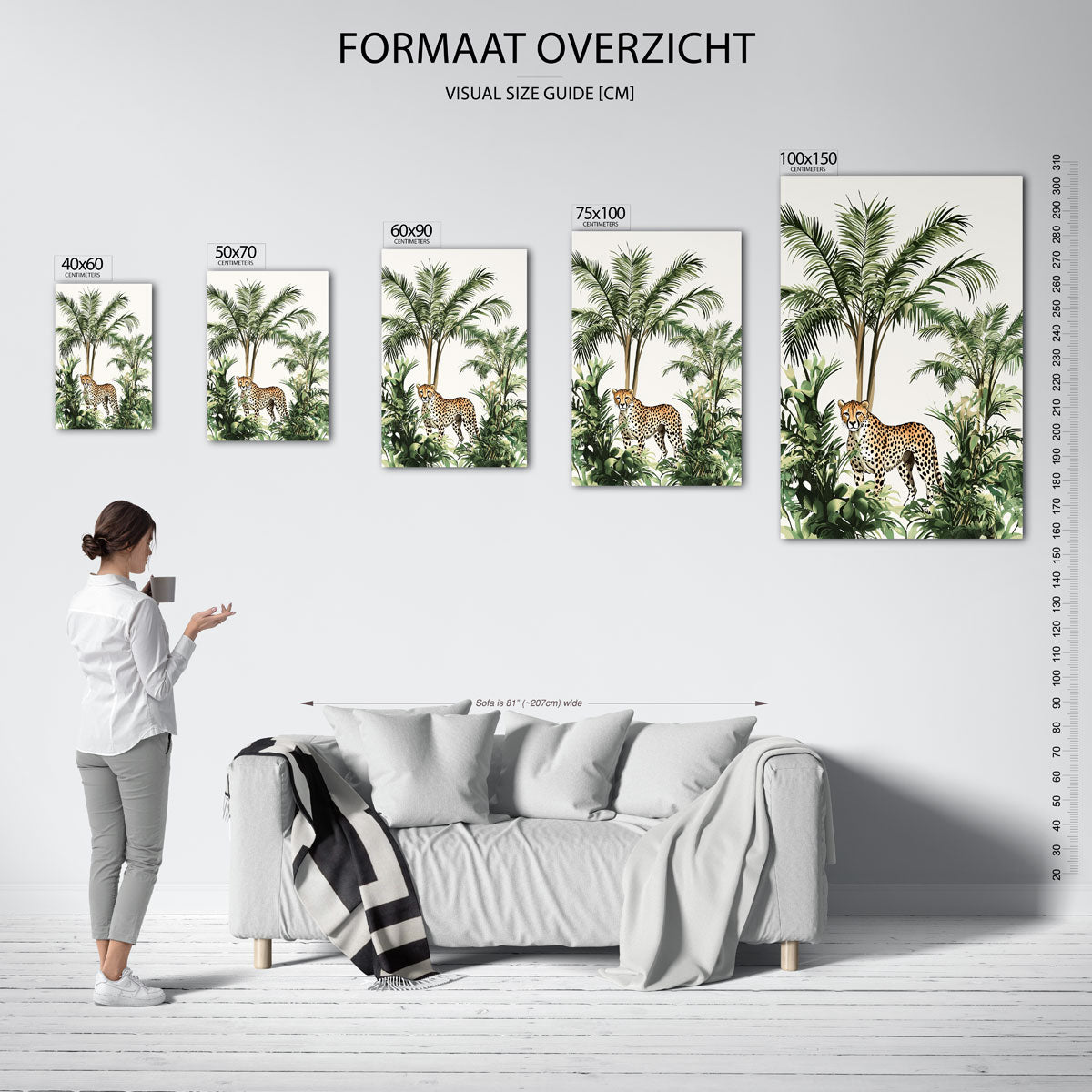 Tropische dierentuin – staand wanddecoratie kunstwerk