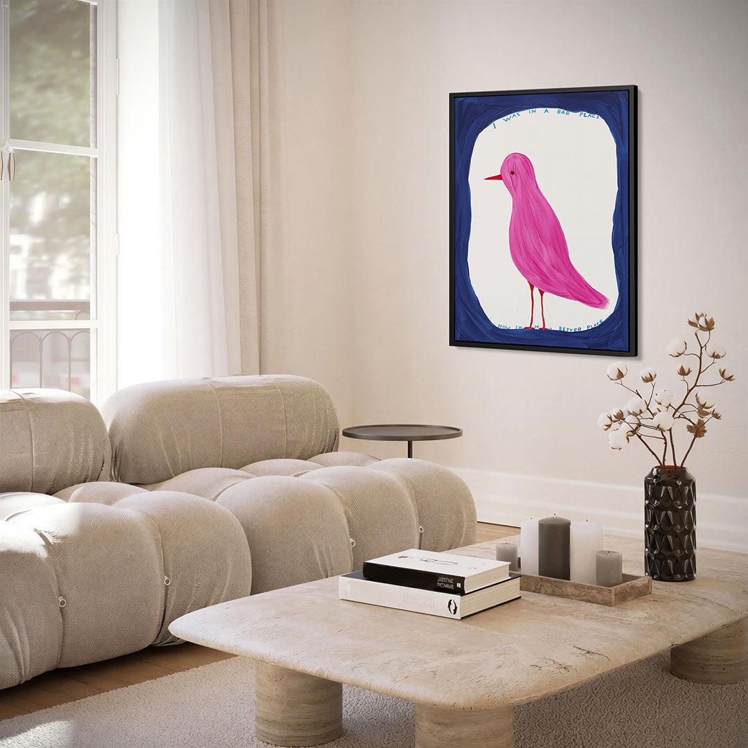 Vogelsilhouet met tekst – kunstwerk als stijlvolle wanddecoratie