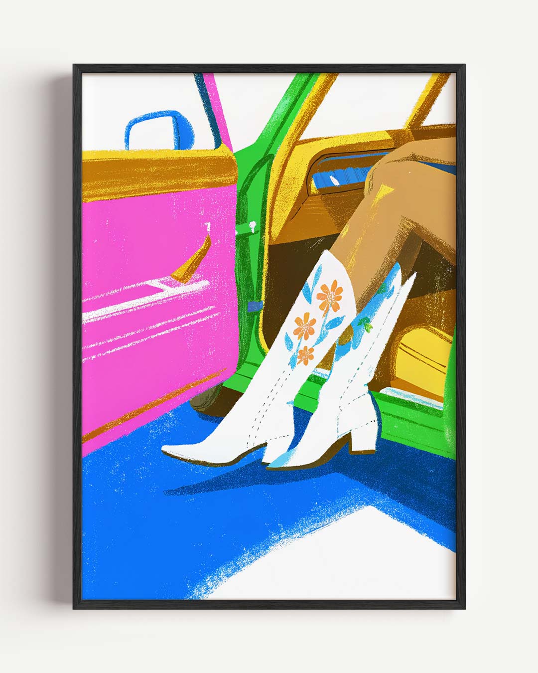 Trendy Retro Boots – paas portret poster als wanddecoratie
