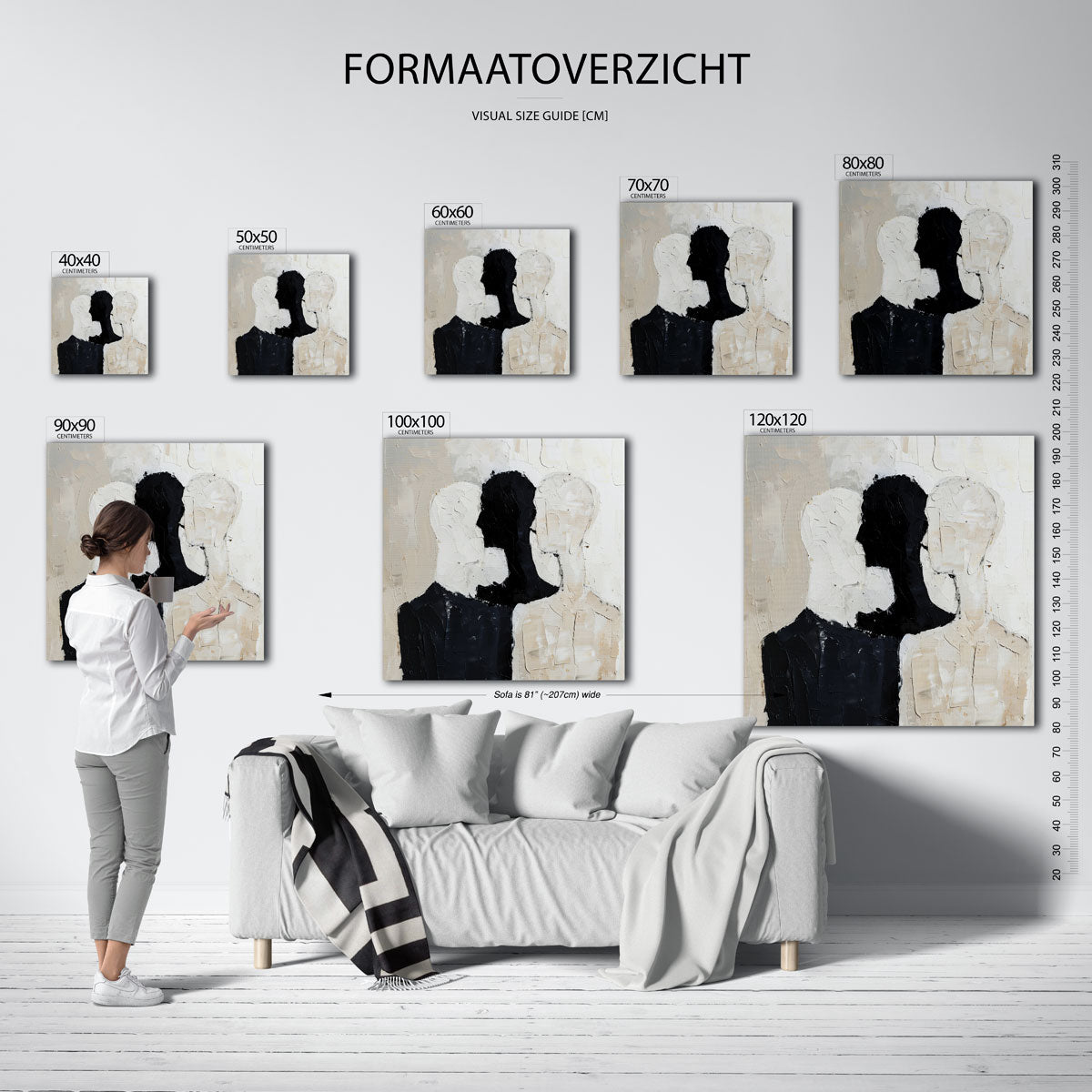 Abstracte silhouetten – vierkante muurposter met abstracte vormen