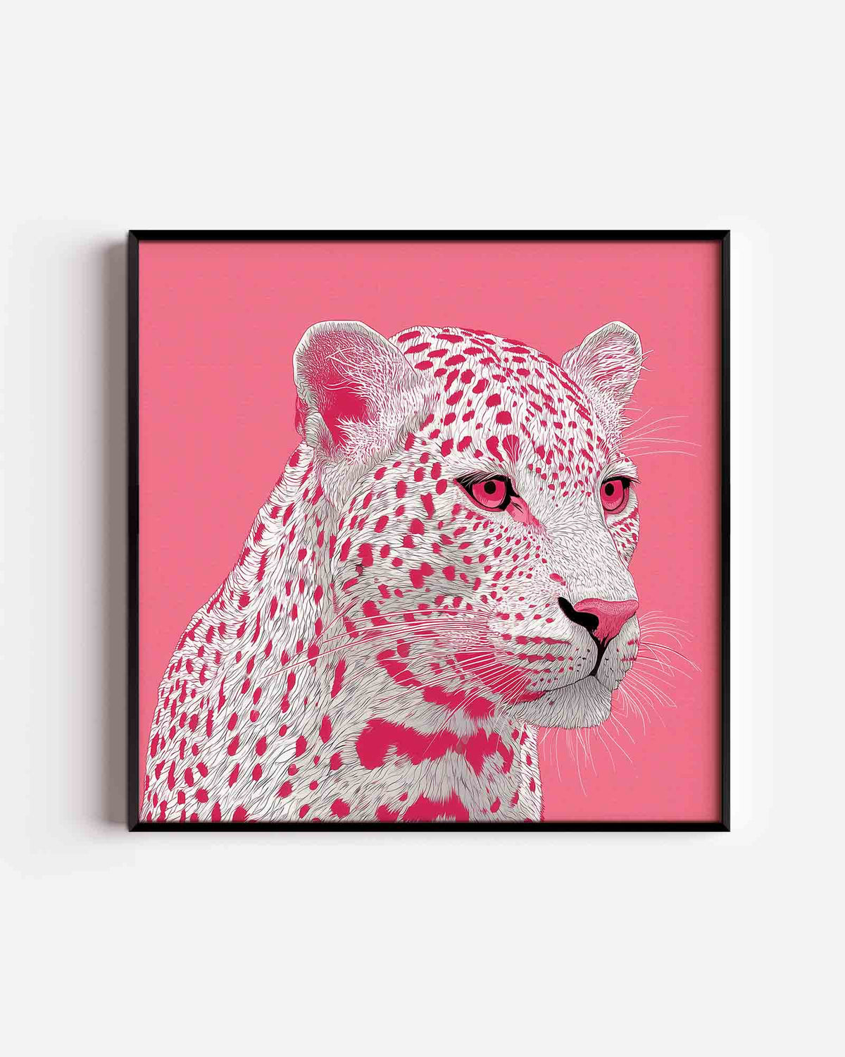 Roze luipaard – Pop Art vierkante poster als wanddecoratie