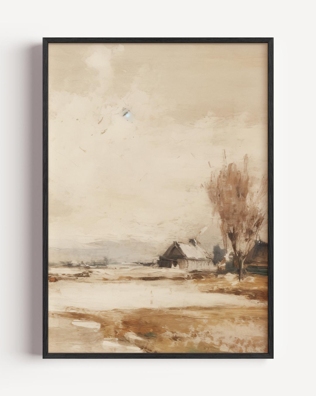 Rustgevende Winterlandschap – vintage portret poster als wanddecoratie