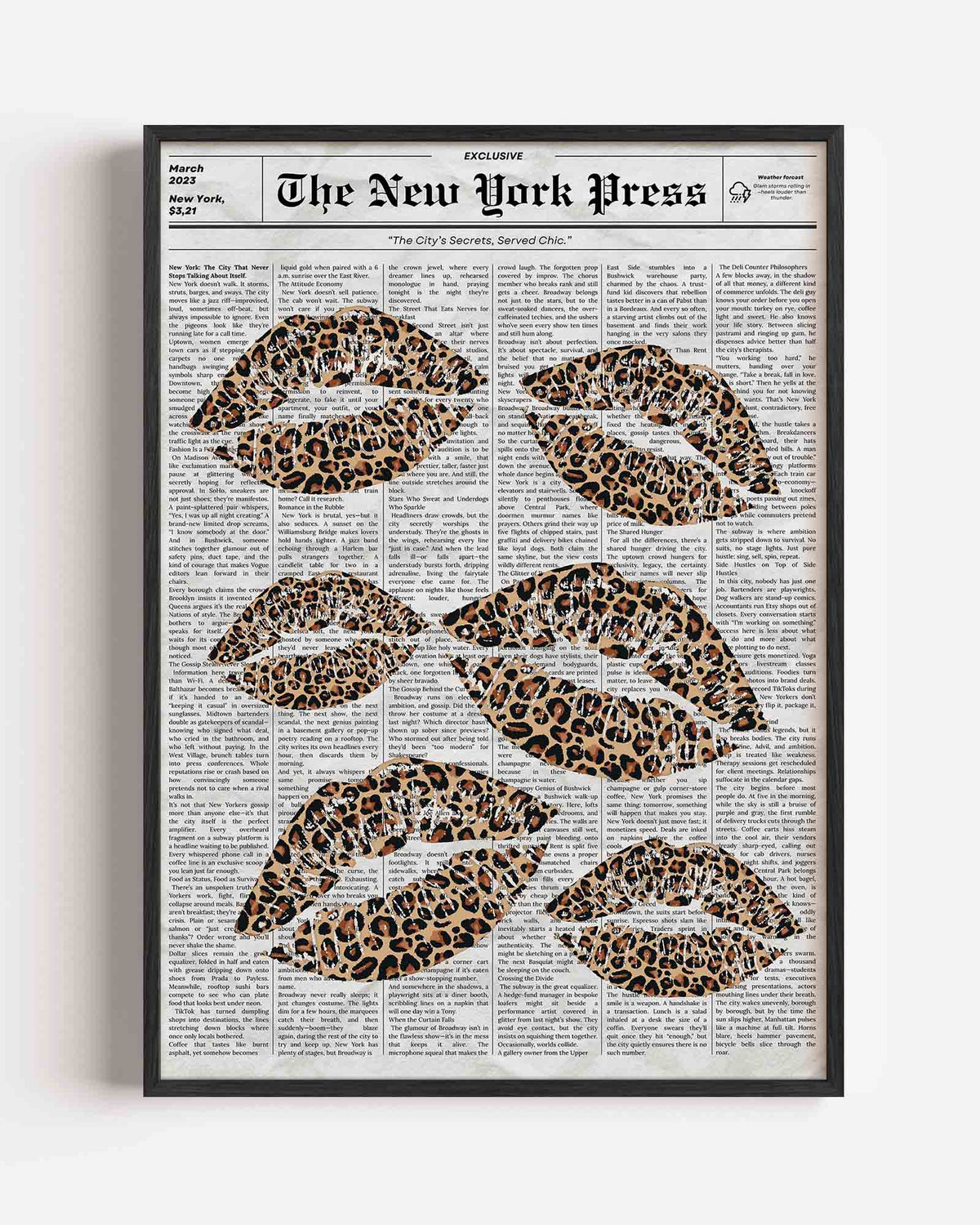 Luipaard lippen – Pop Art portret poster als wanddecoratie