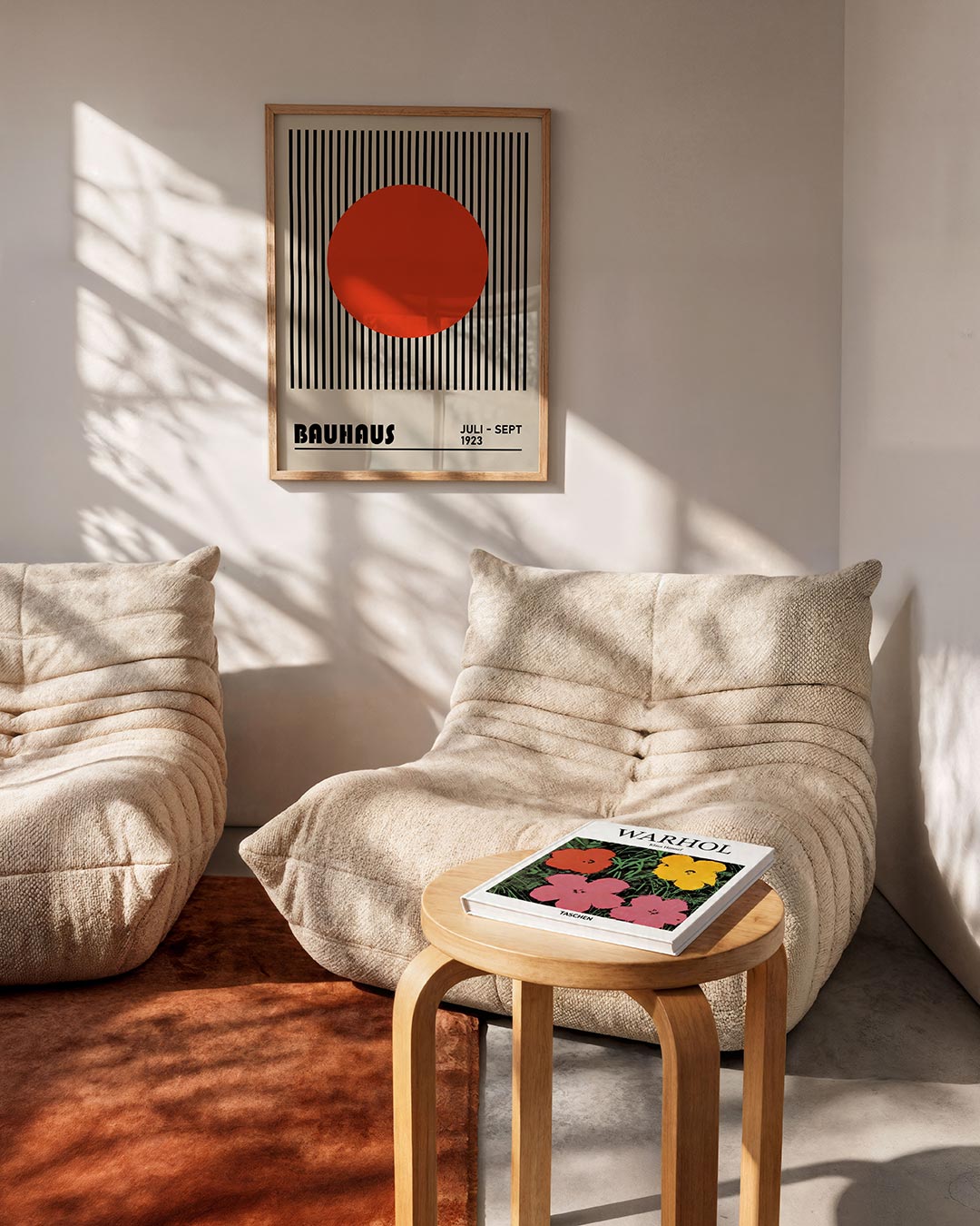 Cirkel en lijnen – geometrische Bauhaus poster in staand formaat
