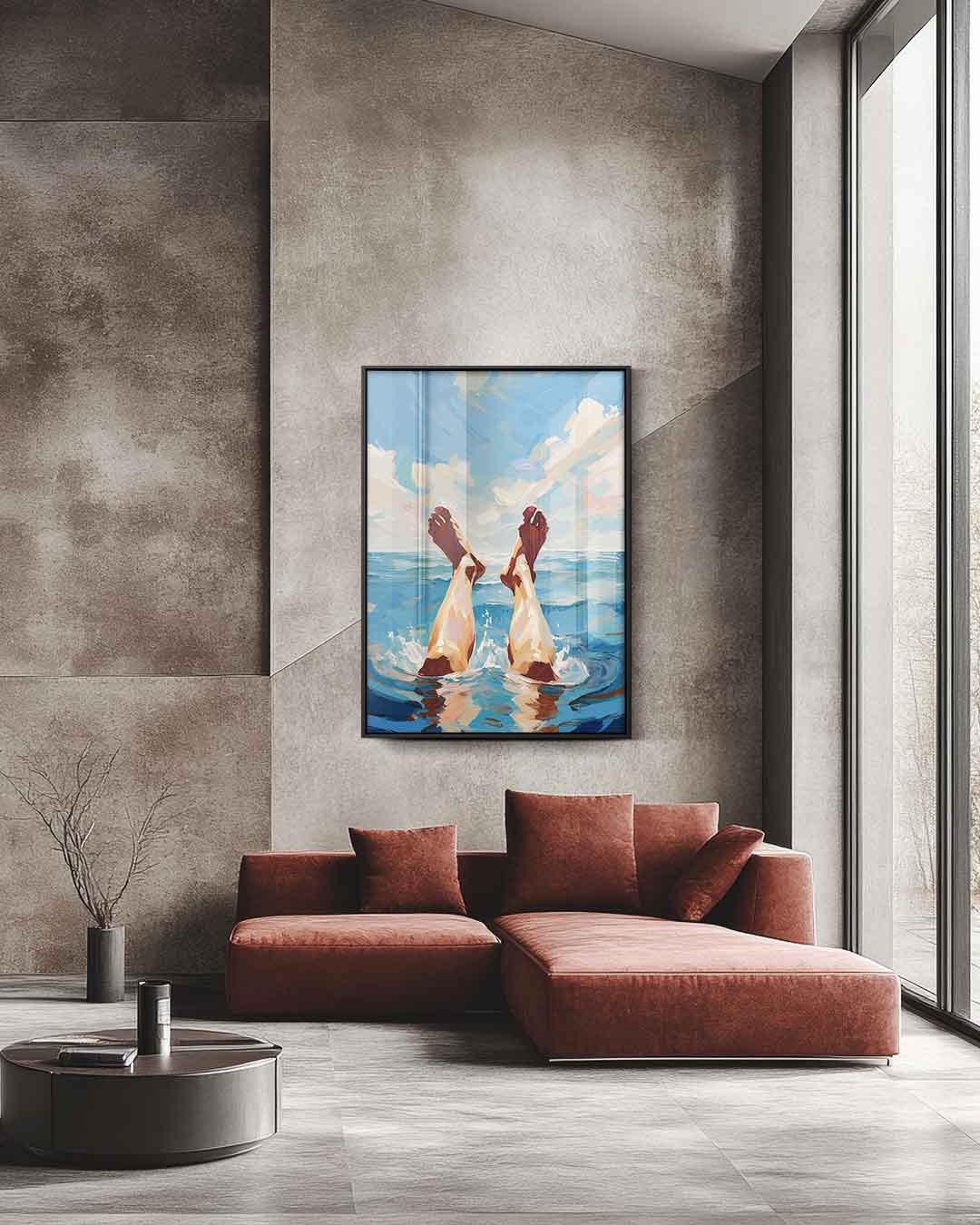 Eropuit in de Zee – staande wandkunst voor woonkamer of interieur