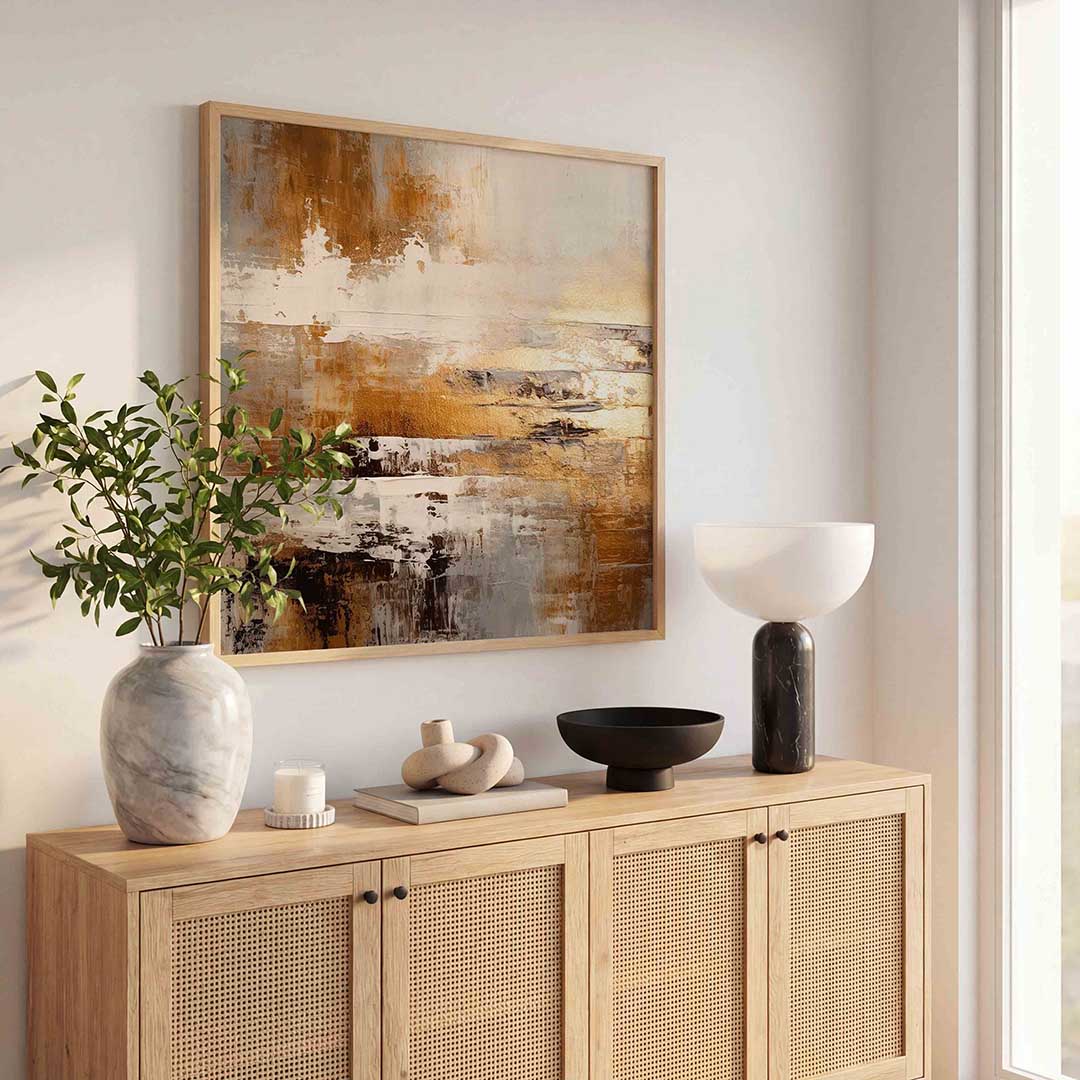 Abstracte gouden textuur – abstracte textuur wandkunst als vierkante poster