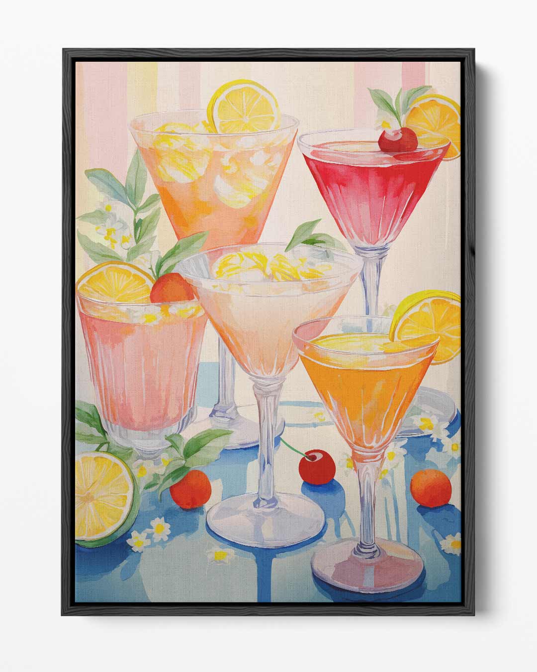 Fruitige Cocktail Illustratie – portret kunstwerk als wanddecoratie