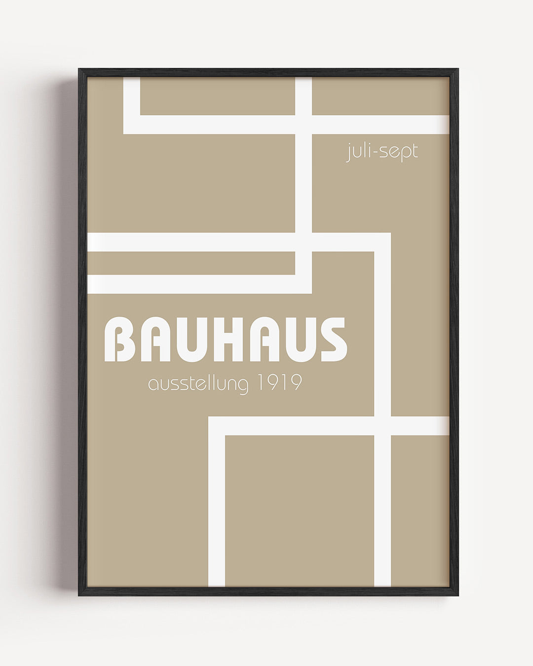 Lijnen en vlakken – staande Bauhaus poster als wanddecoratie
