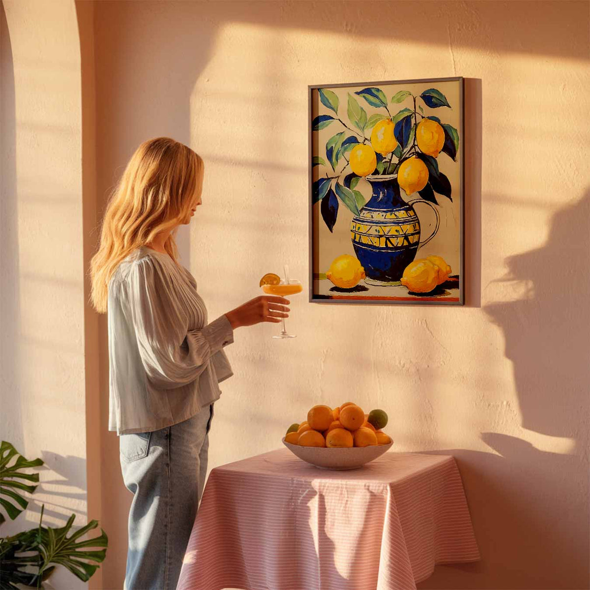 Vrolijke Citroen Stilleven – keuken poster als sfeervolle staande wanddecoratie