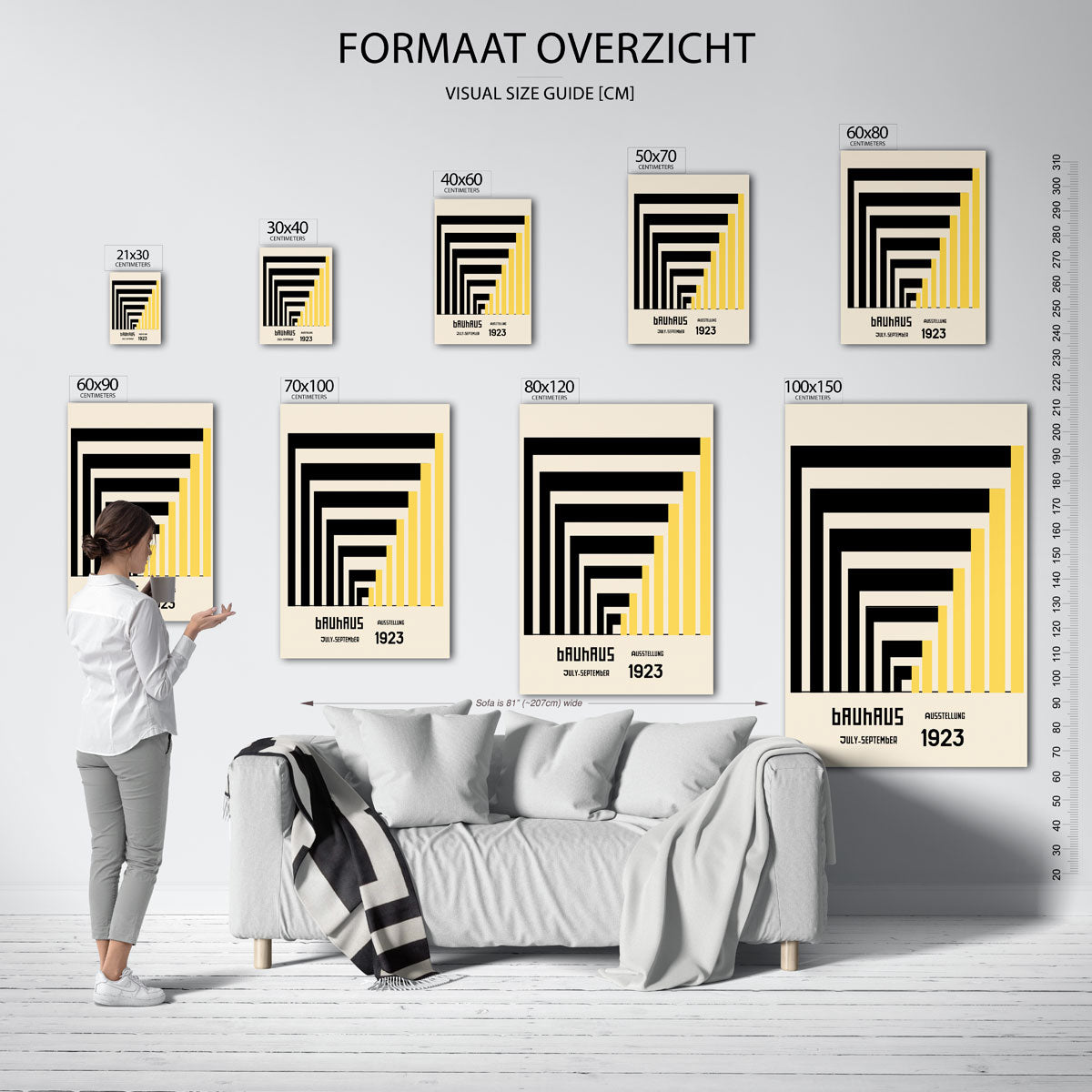 Lijnen en vlakken – geometrische poster in Bauhaus-stijl van WallArtistic