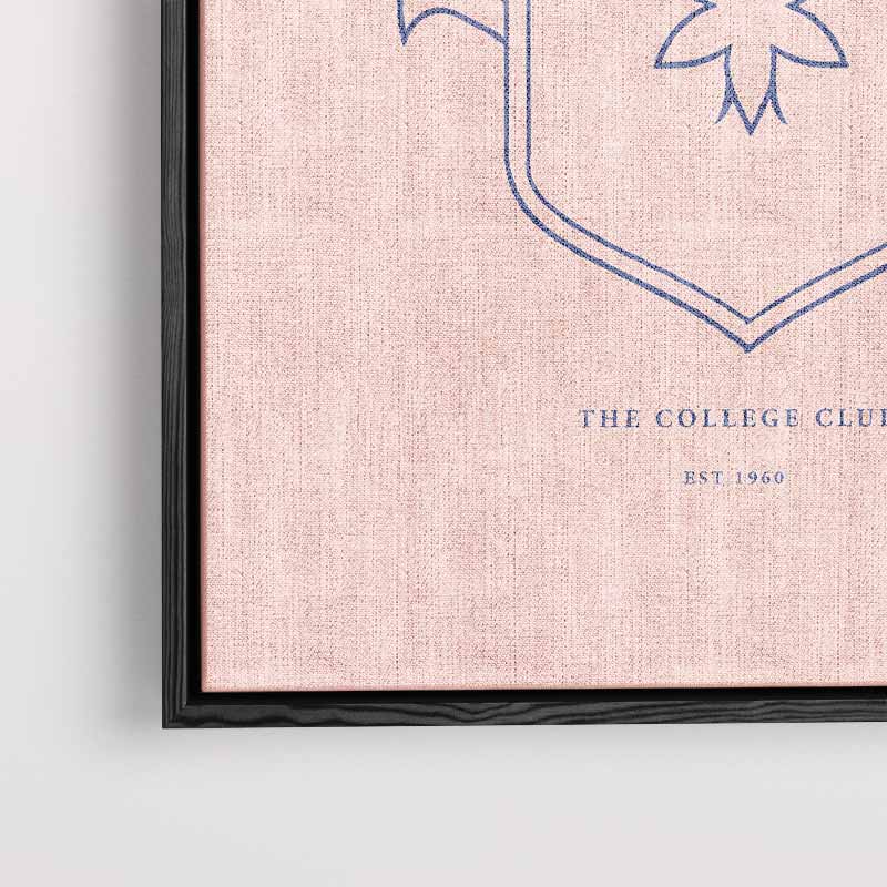 Elegante College Club Wapenschild Poster – plexiglas kunstwerk als wanddecoratie