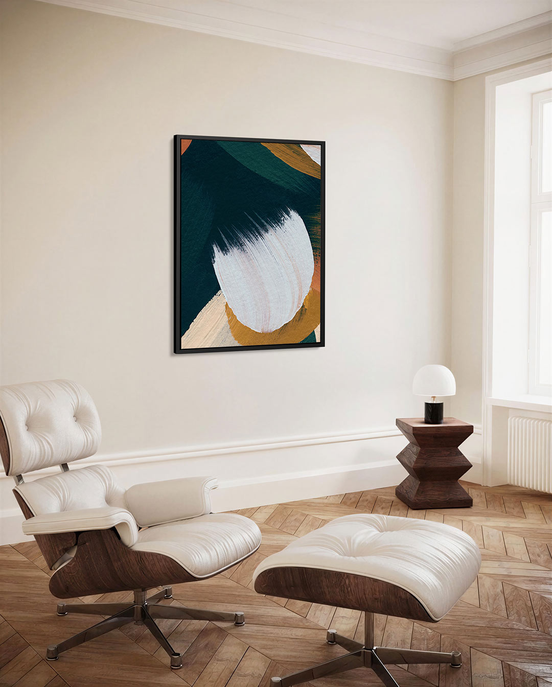 Dynamische kleurencompositie – decoratief kunstwerk voor aan de muur