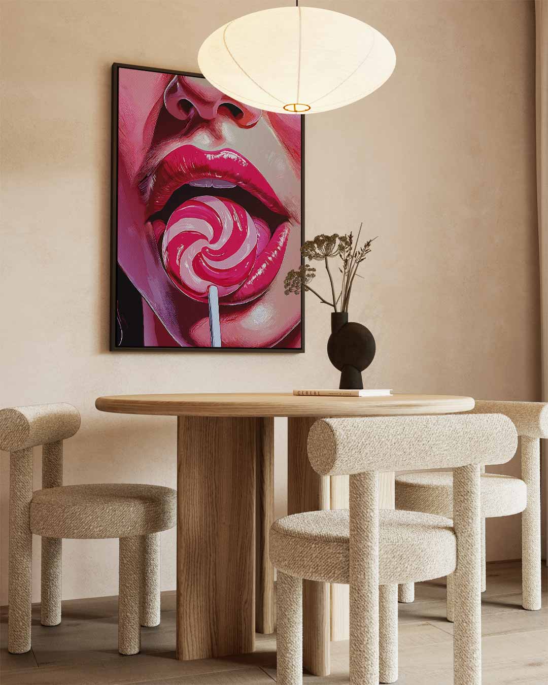 Verleidelijke Lolipop – dibond wanddecoratie in staand formaat