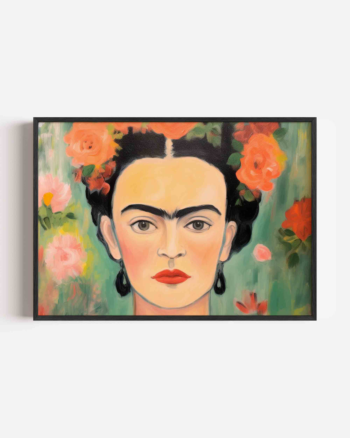 Portret met bloemen – vrouwelijk portret als landscape poster