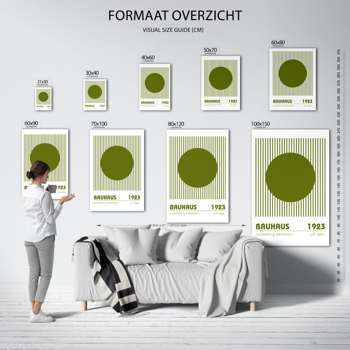 Cirkel en lijnen – Bauhaus poster als moderne geometrische wanddecoratie