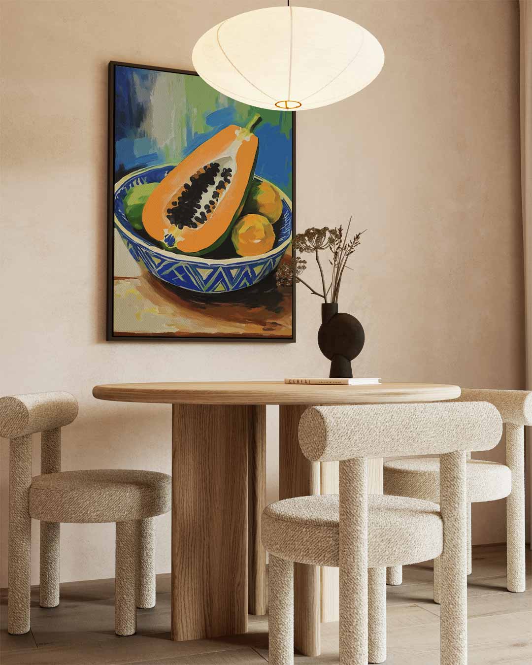 Tropische Vruchten in Kom – canvas wanddecoratie in portret formaat