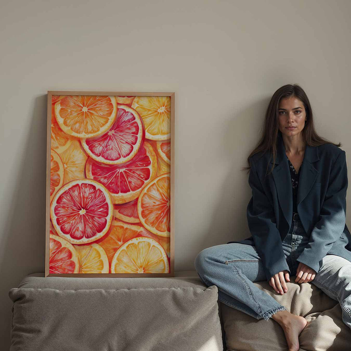 Zomerse Citrustonen – staande keuken wanddecoratie van WallArtistic