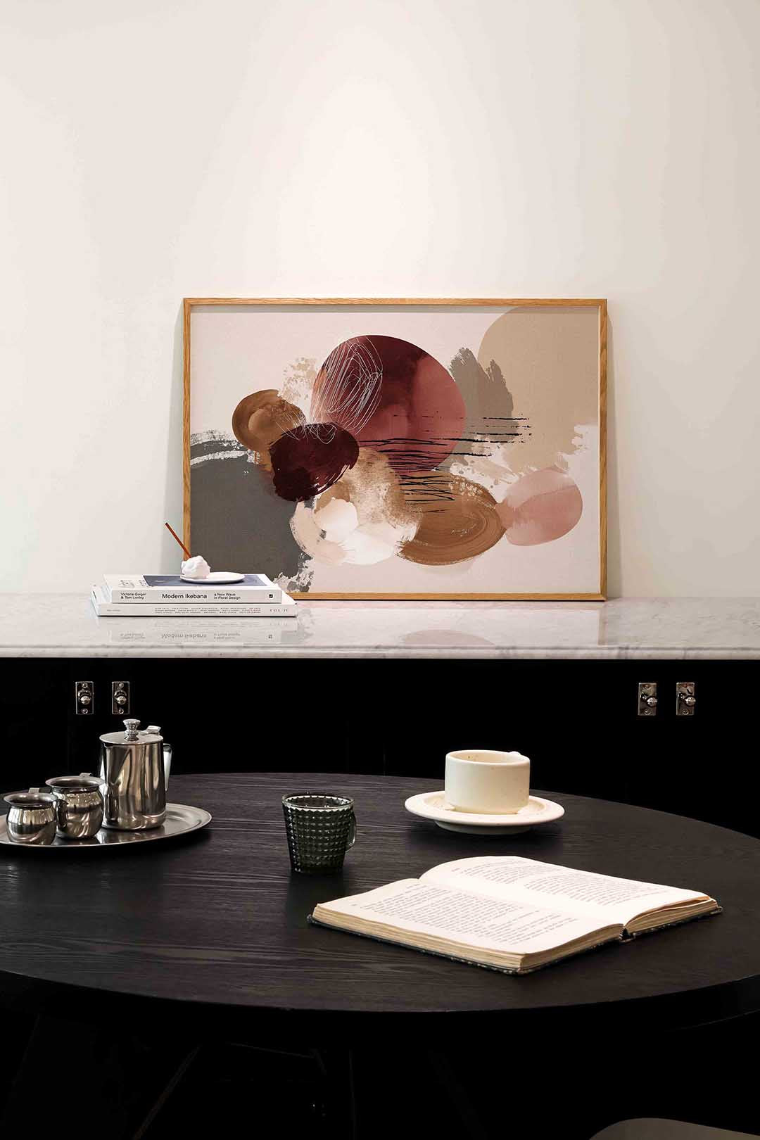 Abstracte vormen – abstracte poster in liggend formaat