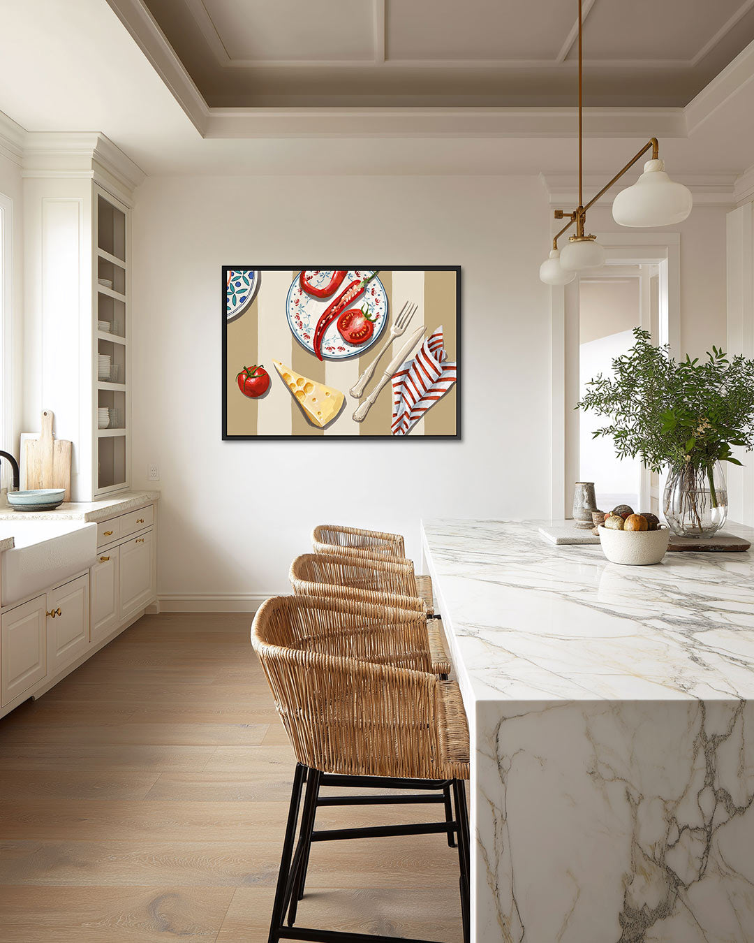 Eetstilleven met patronen – liggende wanddecoratie