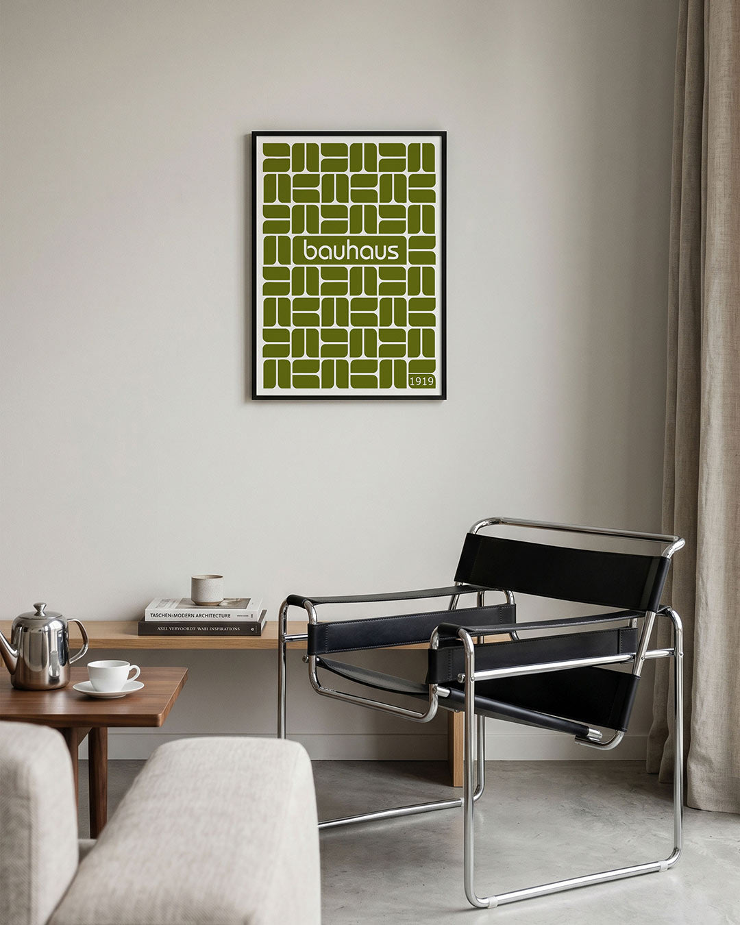 Vormritme en kleur – geometrische Bauhaus poster in staand formaat