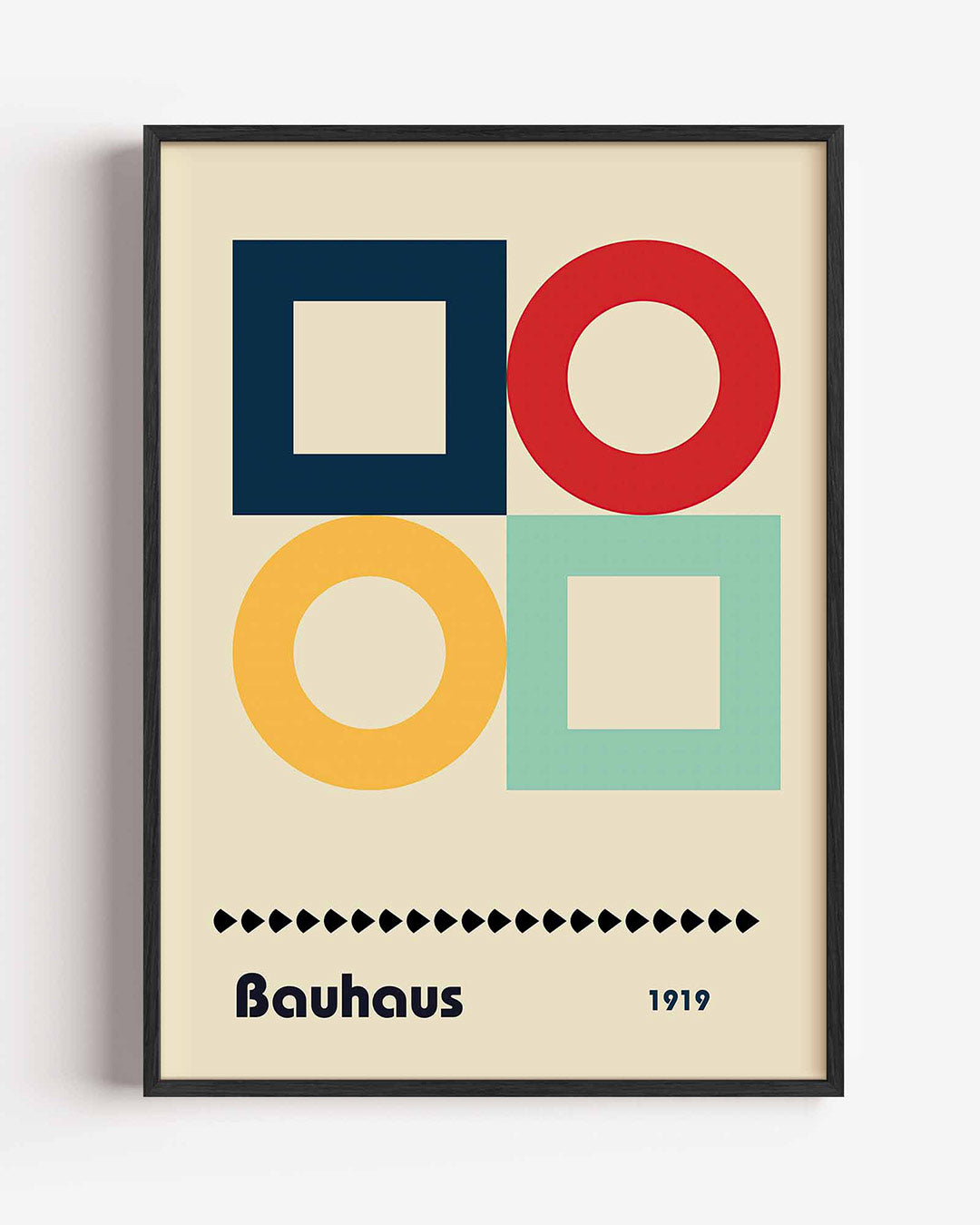 Vorm en kleur – staande Bauhaus poster als wanddecoratie