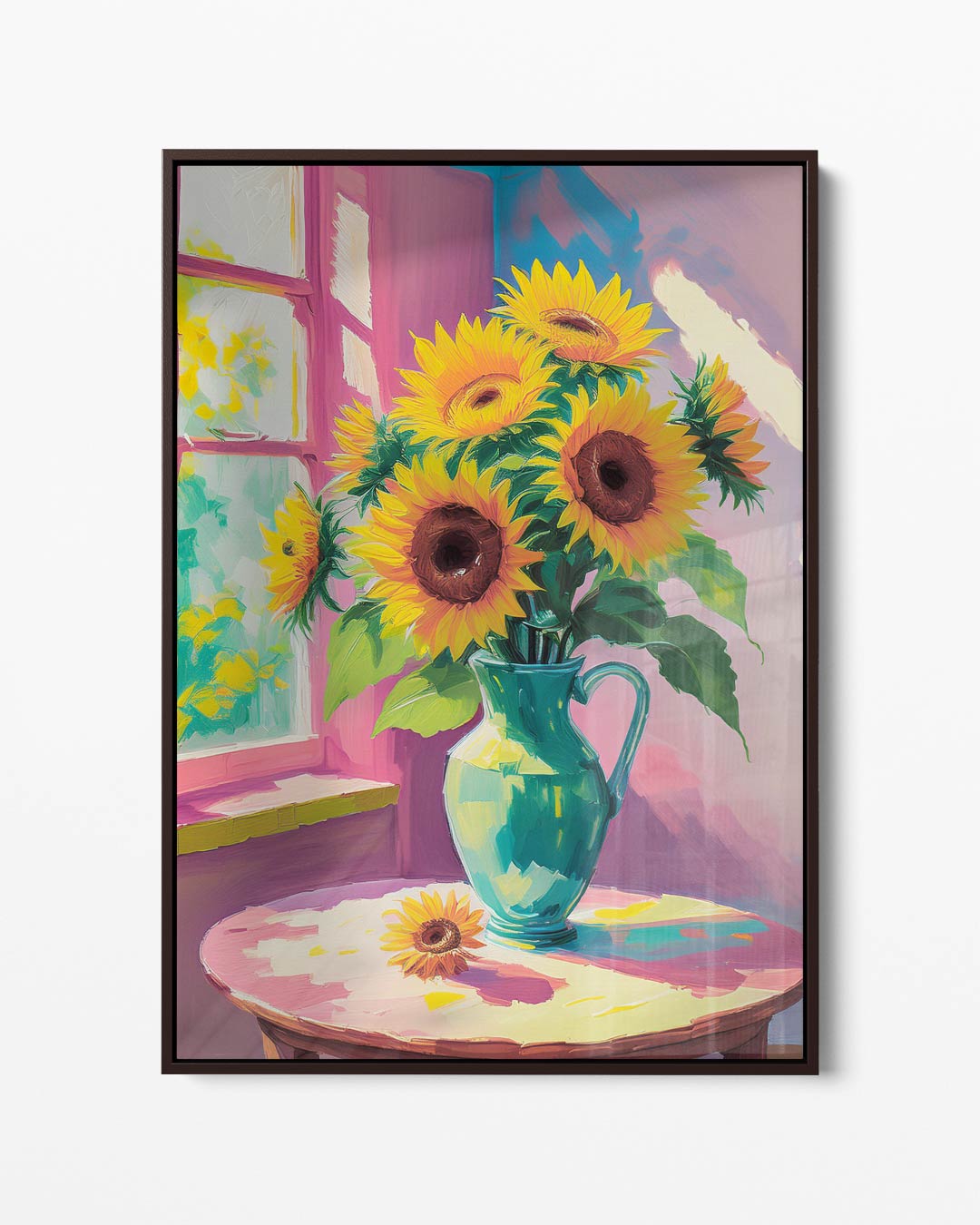 Stralende Zonnebloemen – portret kunstwerk als wanddecoratie