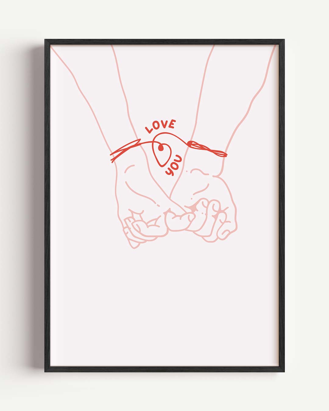 Romantische Hand-in-Hand – zomer portret poster als wanddecoratie