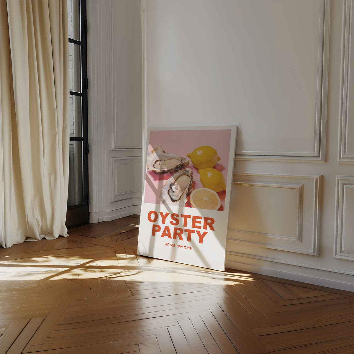 Oesterfeest Poster – staand kunstwerk voor modern interieur