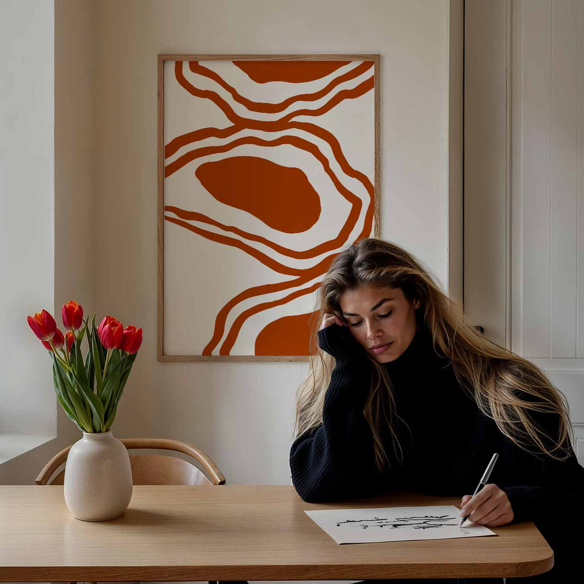 Organische Patronen – keuken poster als sfeervolle staande wanddecoratie