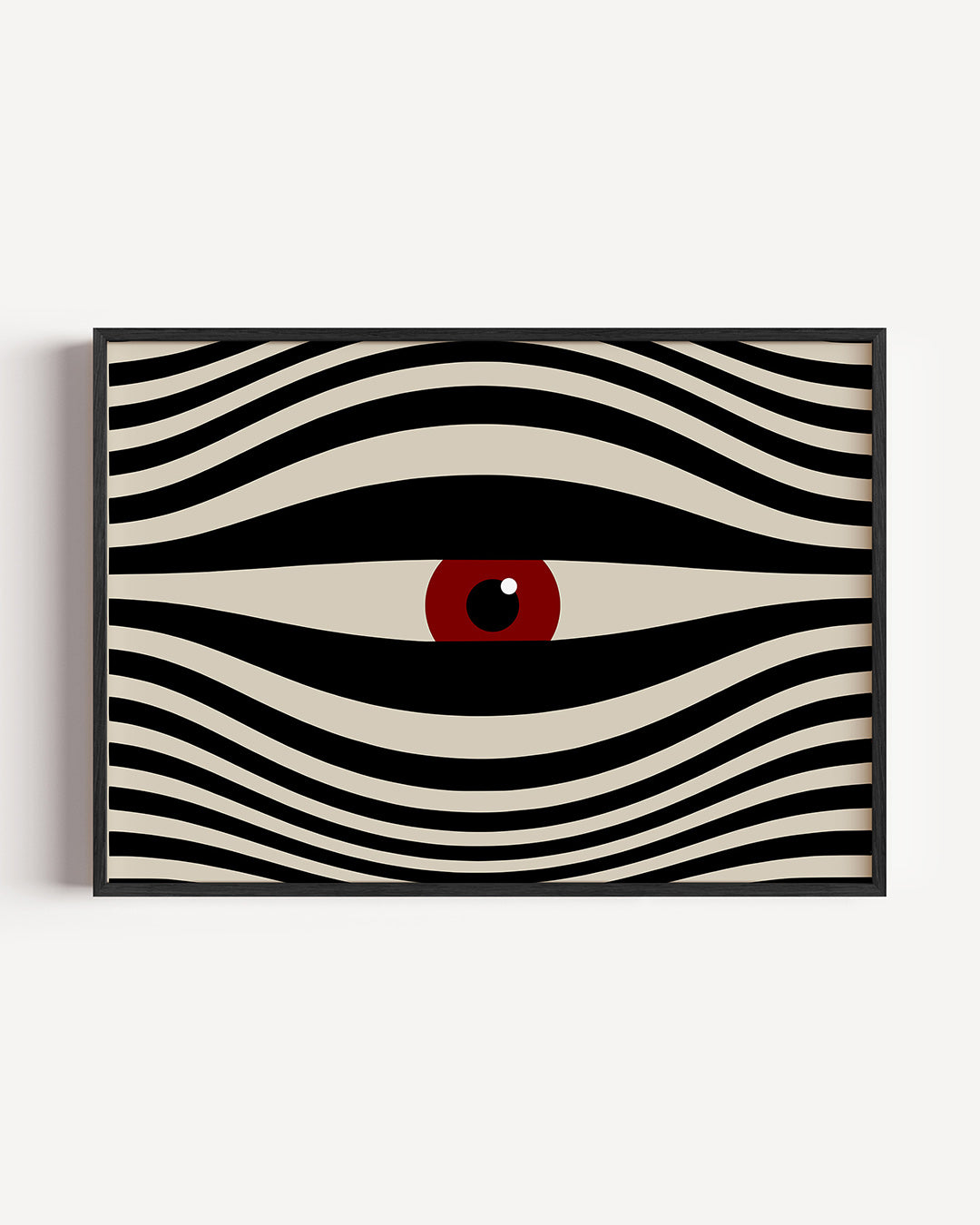 Golvend lijnenspel – liggende Bauhaus poster als wanddecoratie