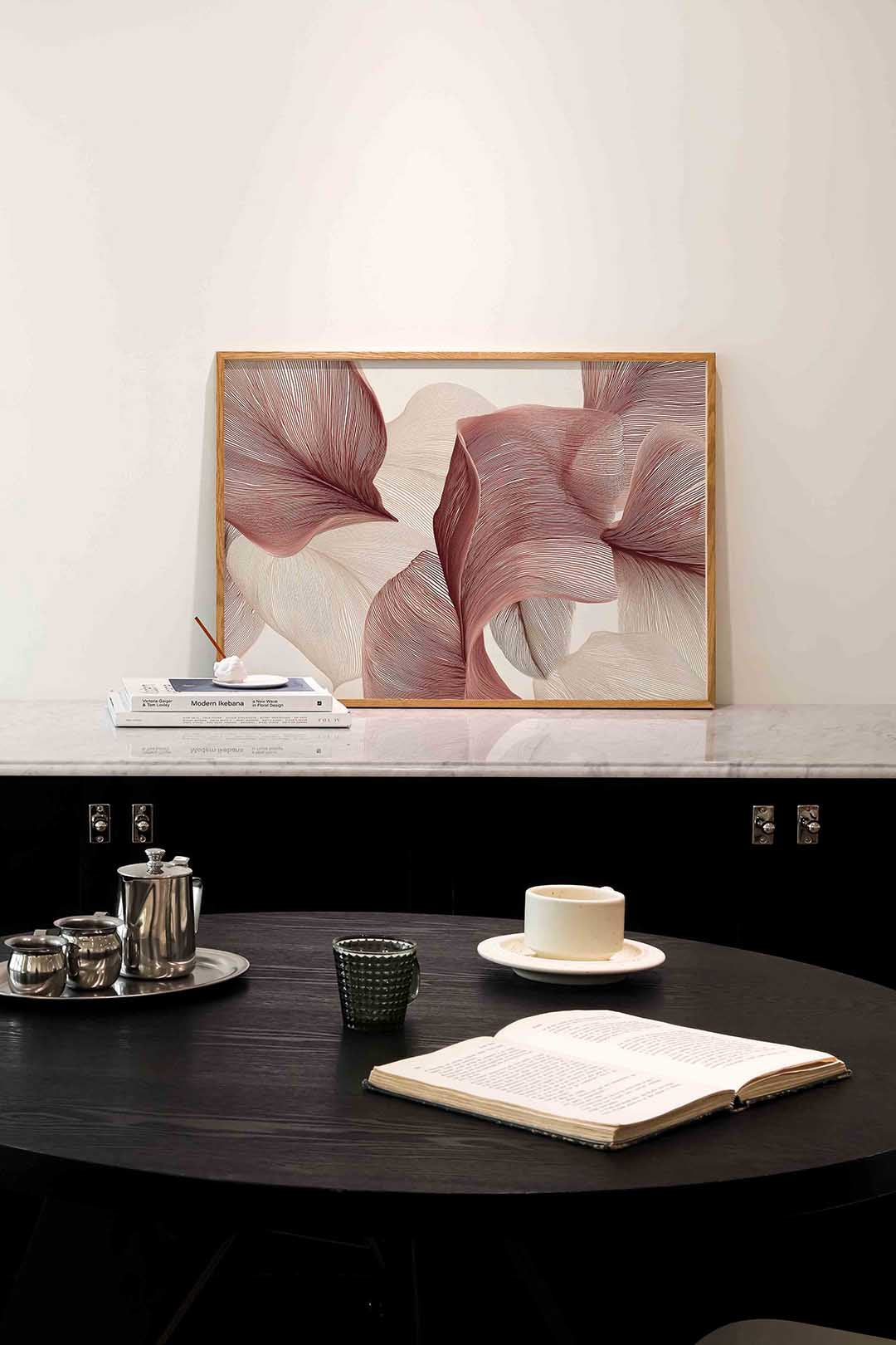 Golvende lijnen – abstracte poster in liggend formaat