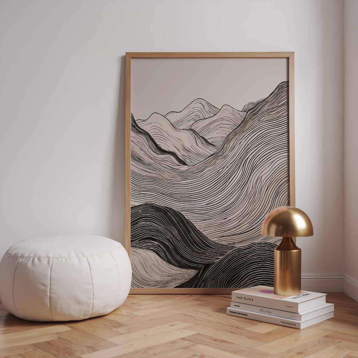 Elegante Berglandschap – staande kleurrijke abstracte wanddecoratie van WallArtistic