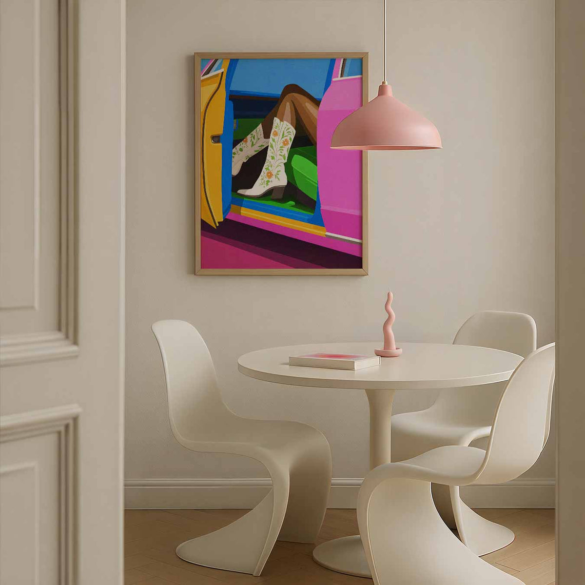 Vrolijke Boho Cowboy Laars – staande paas wanddecoratie van WallArtistic