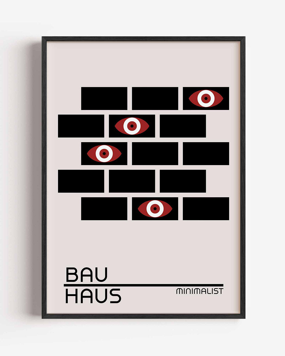 Oogpatroon en lijnen – staande Bauhaus poster als wanddecoratie