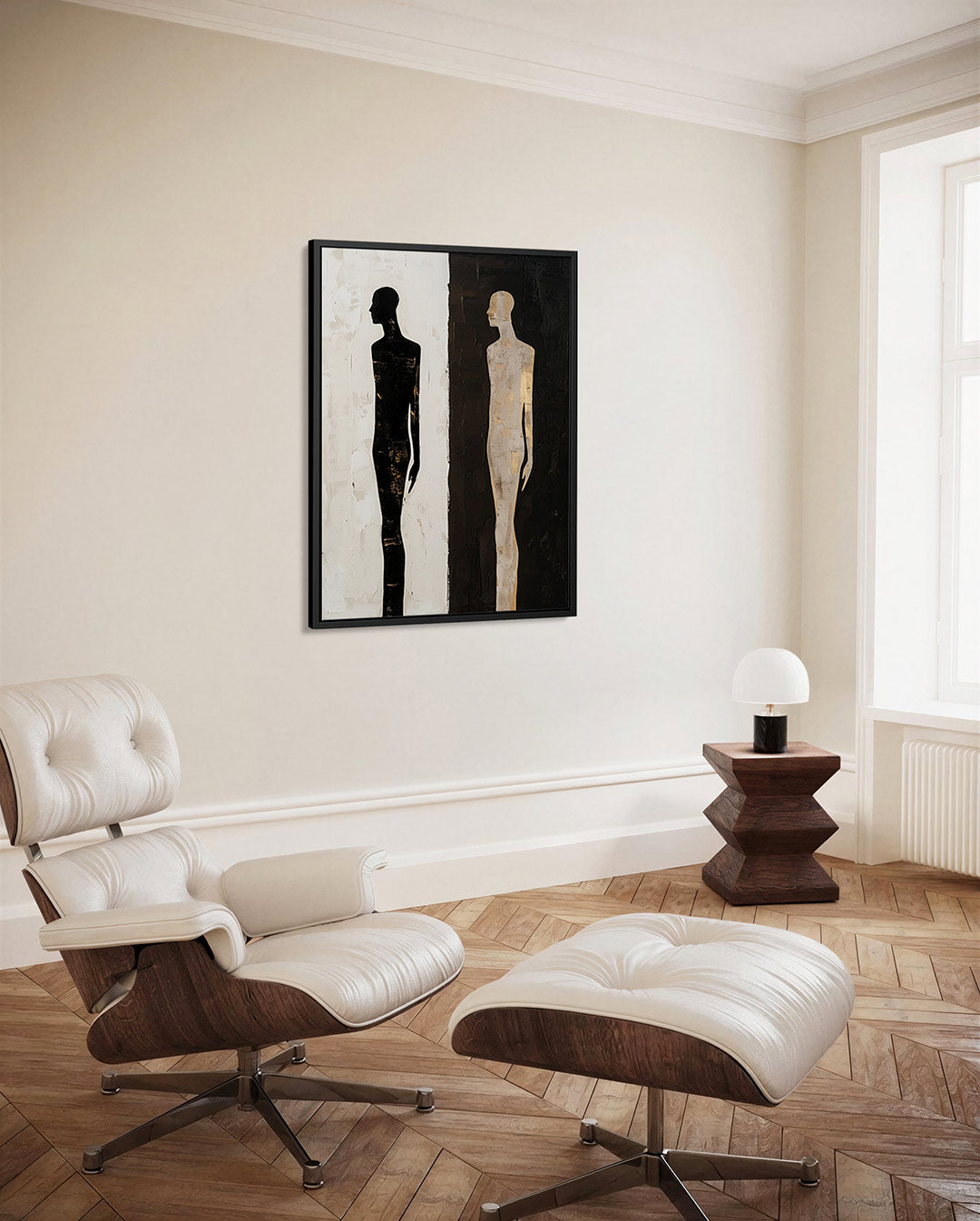 Tegenovergestelde figuren – decoratief kunstwerk voor aan de muur