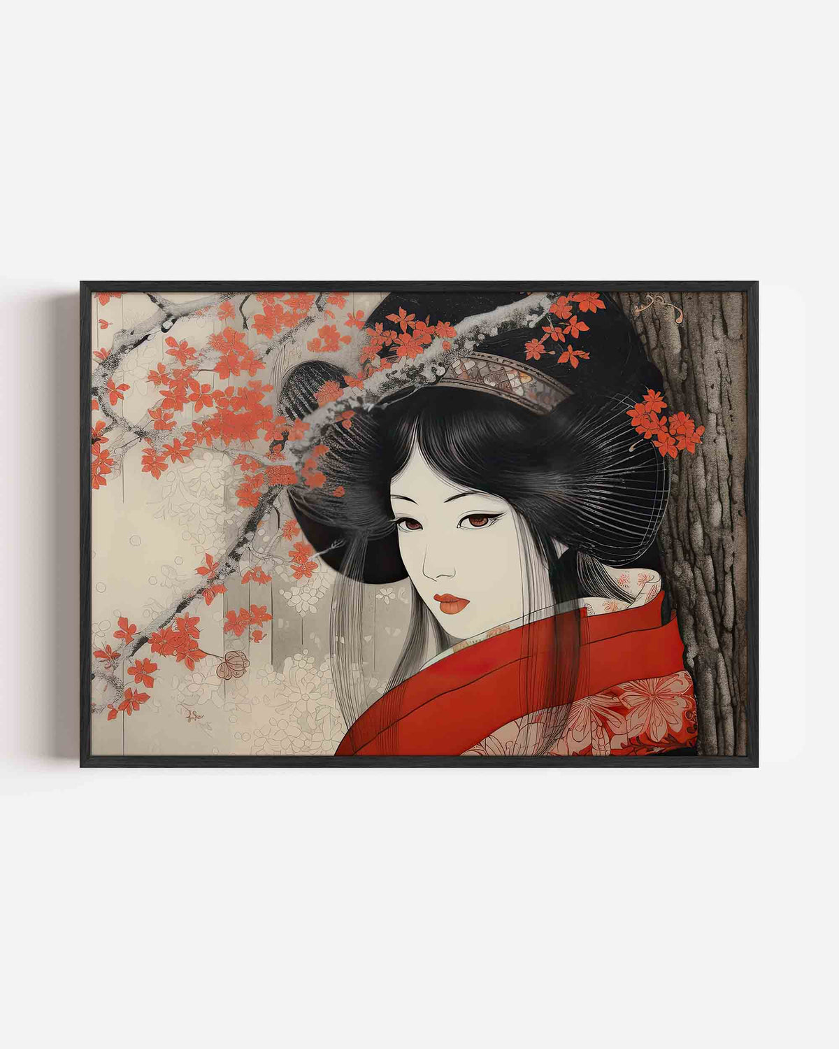 Vrouw met bloemen – keuken landscape poster als wanddecoratie