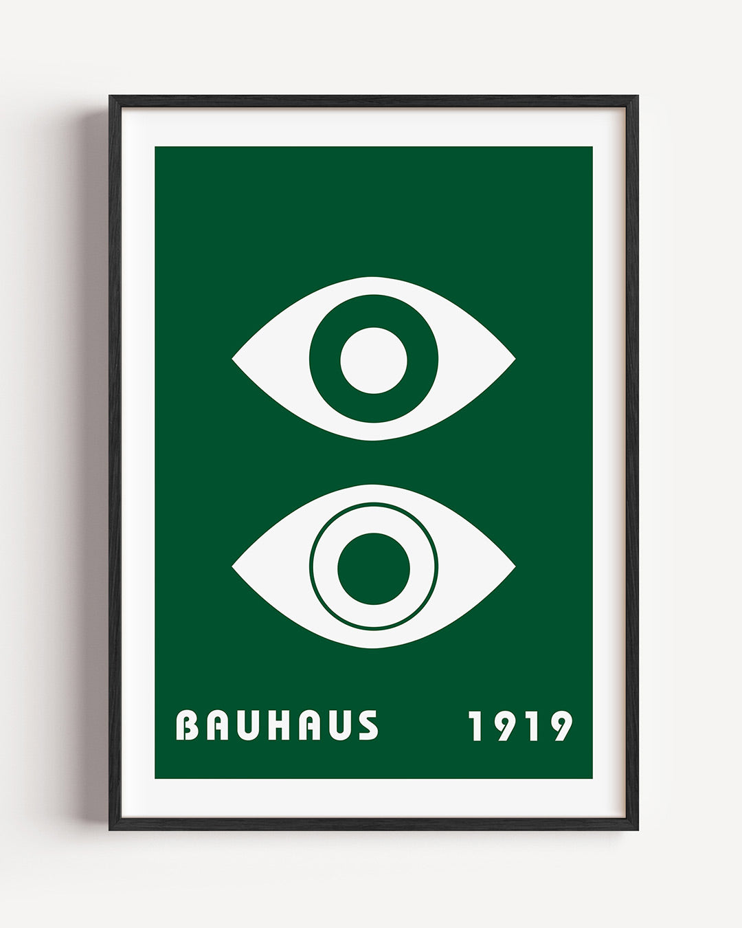 Oogvormen en tekst – staande Bauhaus poster als wanddecoratie