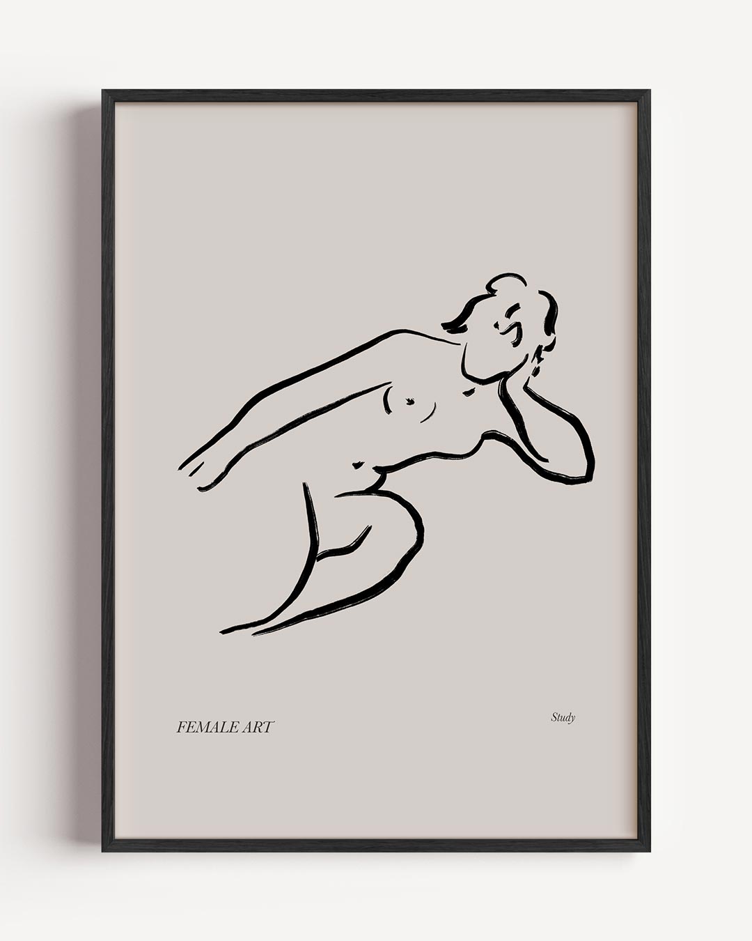 Elegante Vrouwelijke Lijntekening – lijntekening portret poster als wanddecoratie