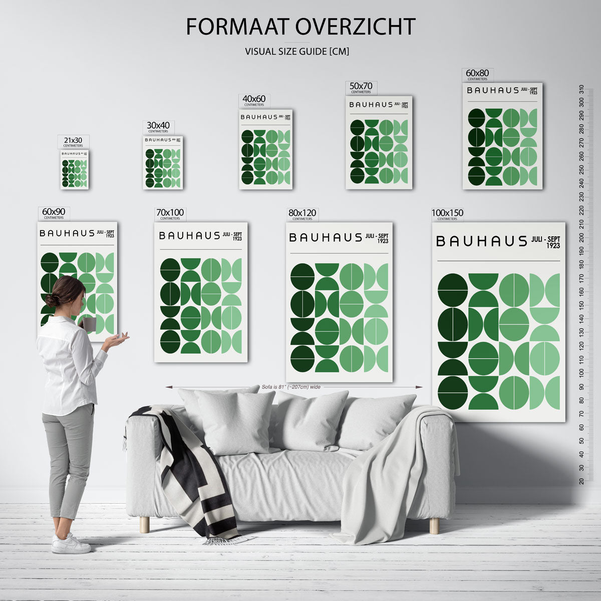 Vormritme en kleur – geometrische poster in Bauhaus-stijl van WallArtistic