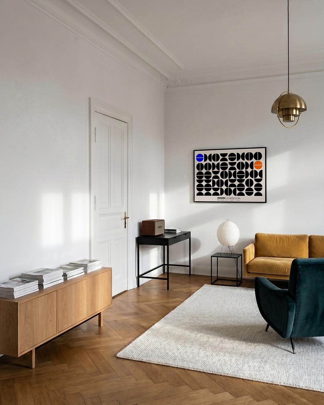 Vormritme en kleur – geometrische poster in Bauhaus-stijl van WallArtistic