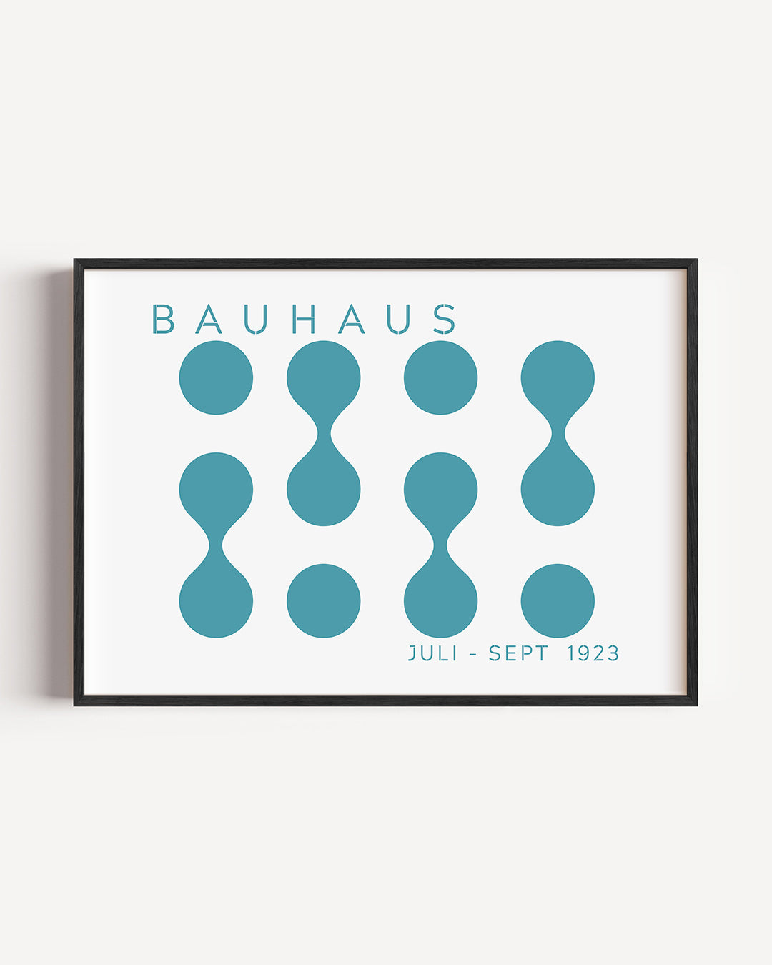 Vorm en ritme – liggende Bauhaus poster als wanddecoratie
