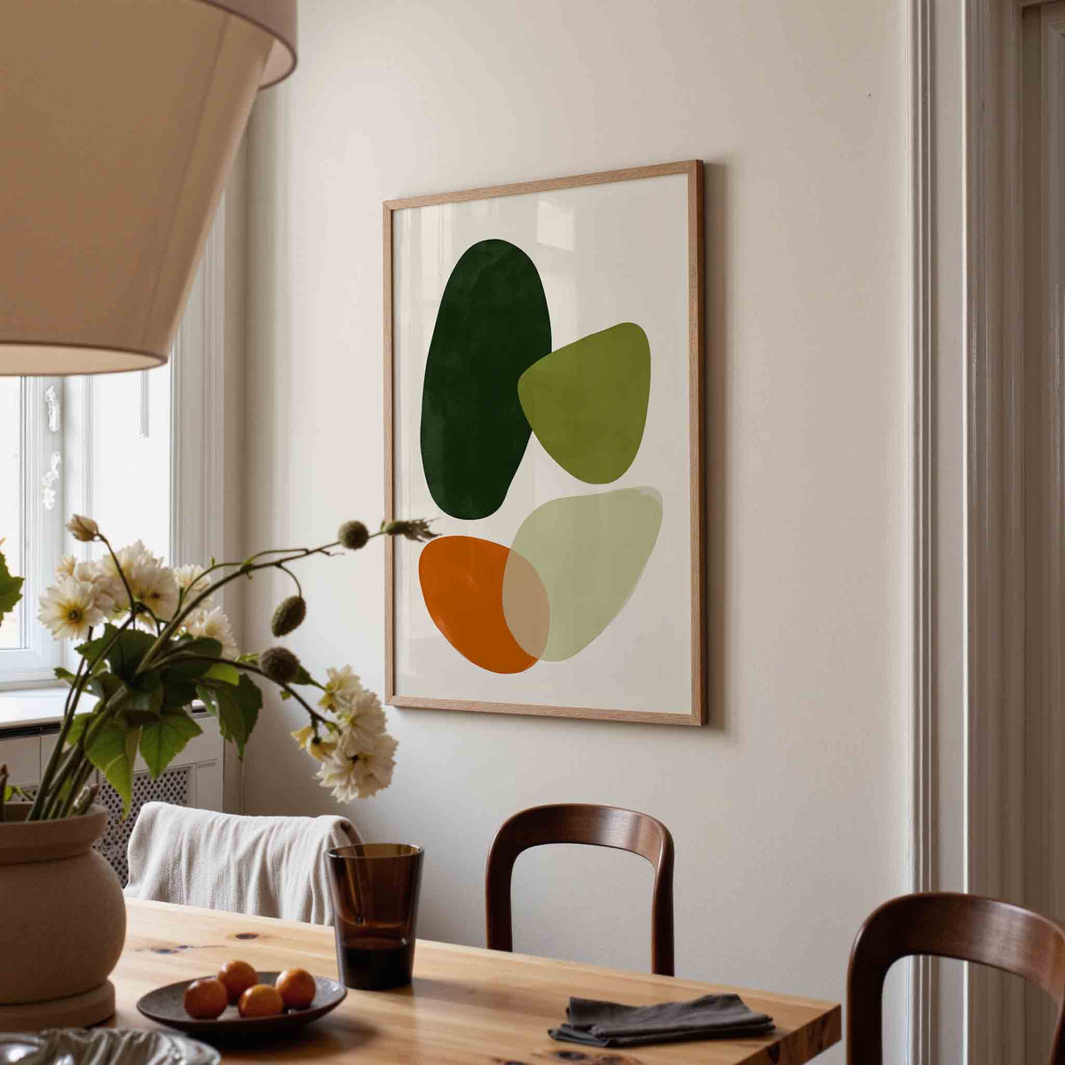Abstracte vormen – eigentijdse illustratie poster in staand formaat