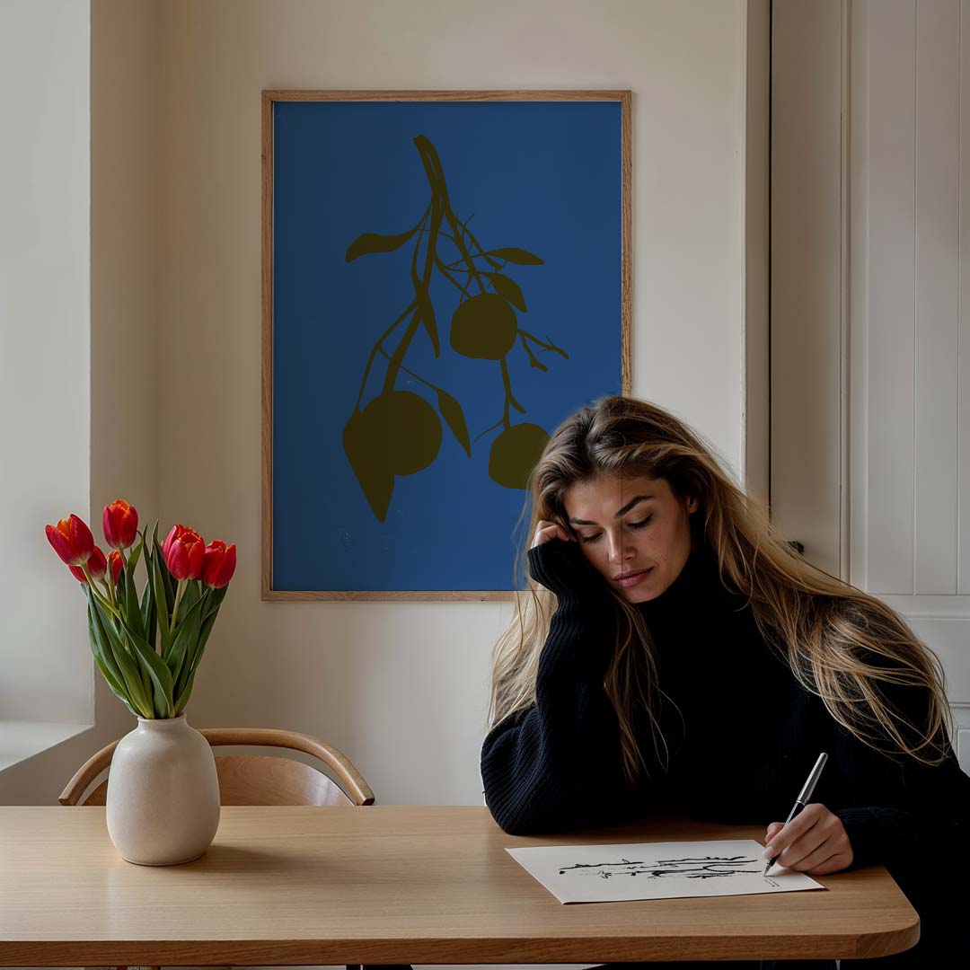 Moderne Bladeren & Vruchten – bloemen poster in staand formaat